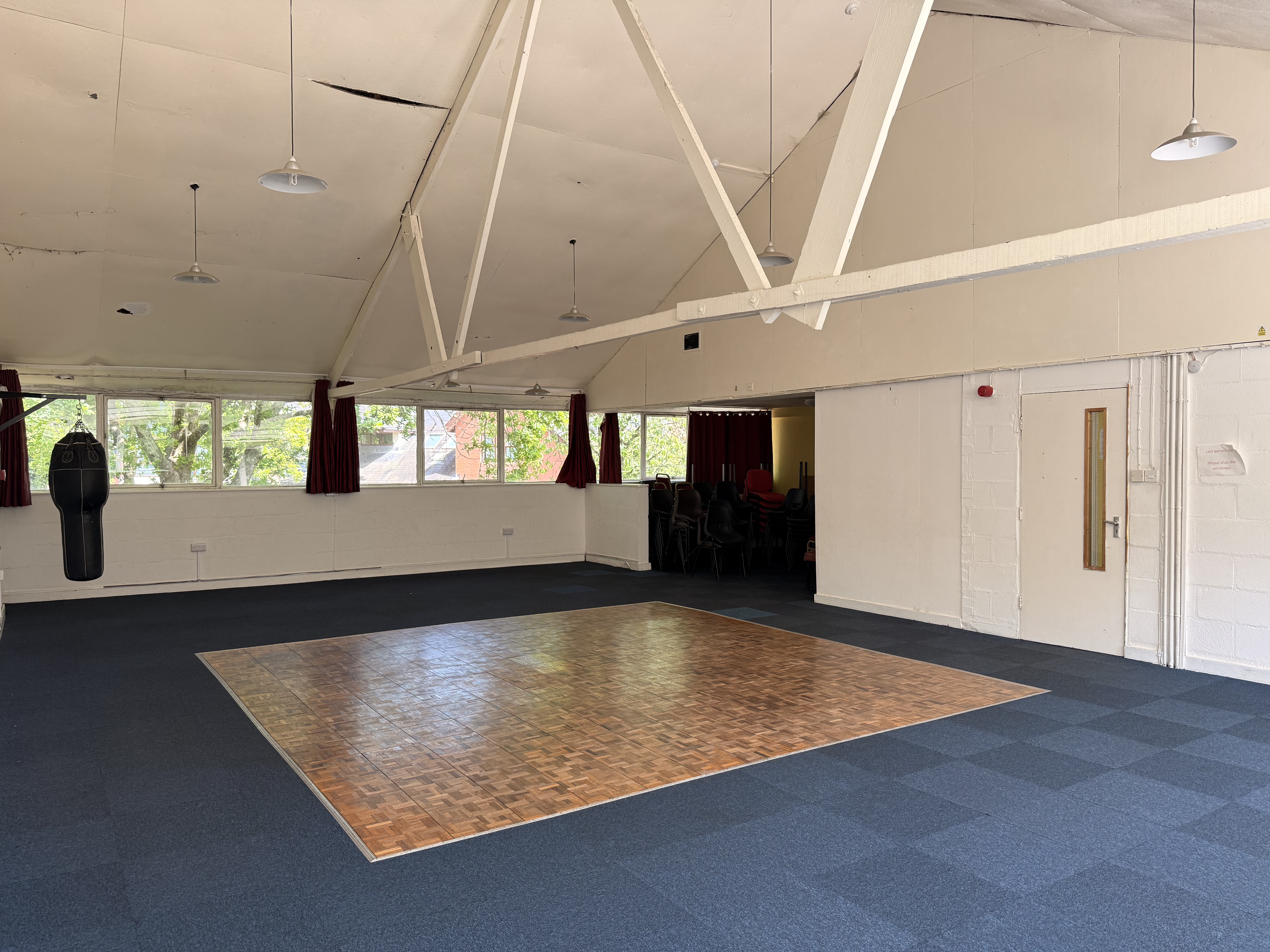 The studio cleared for martial arts training
