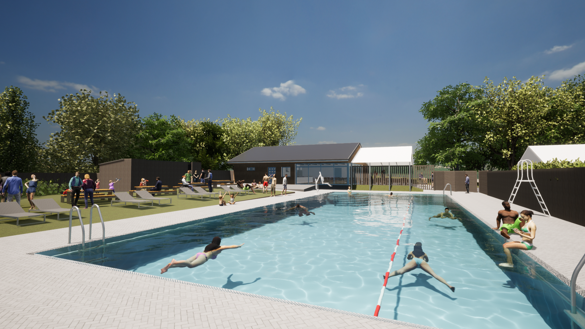 Render of the new Dartington swimming pool