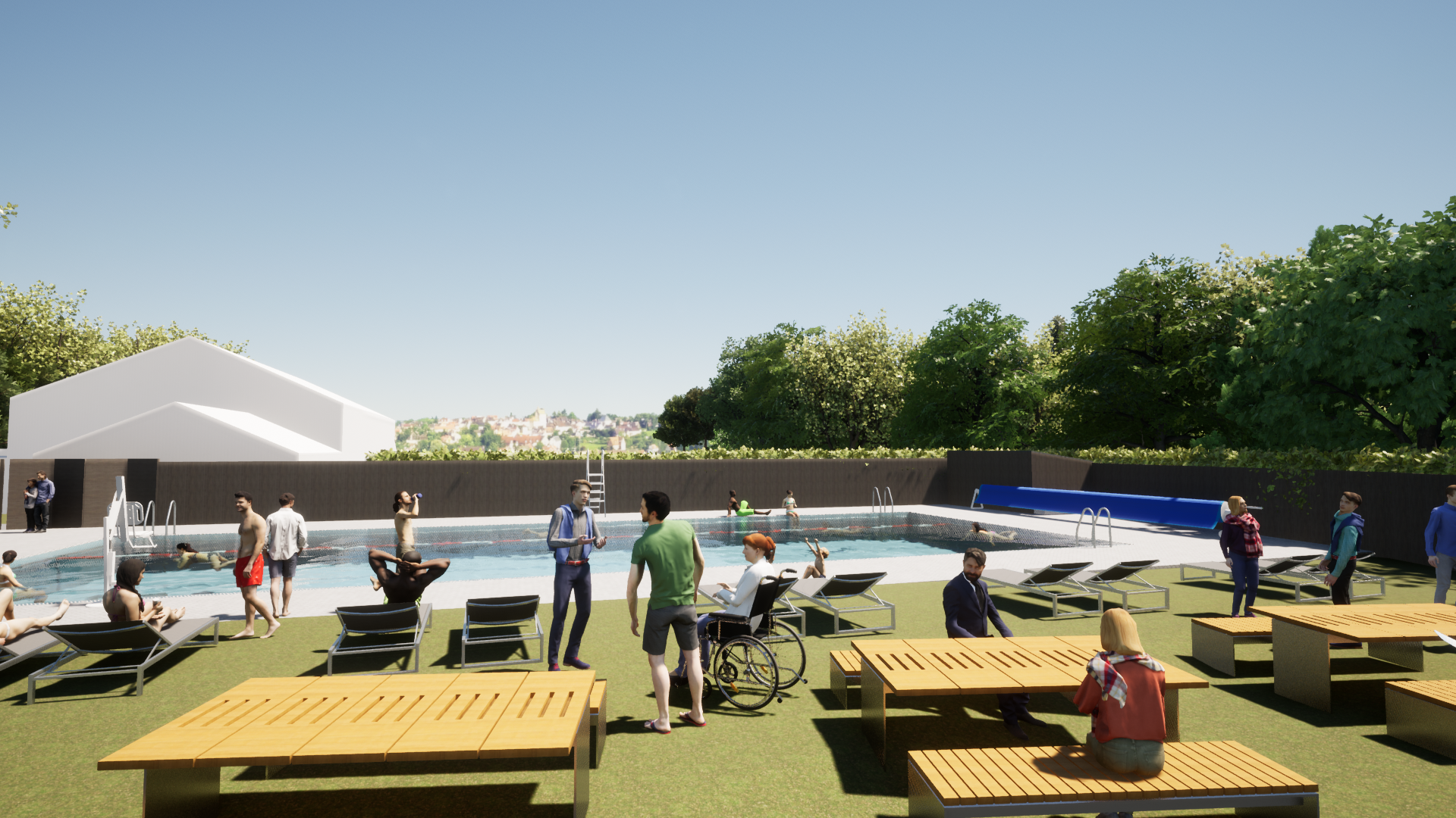 Render of the new pool pavilion