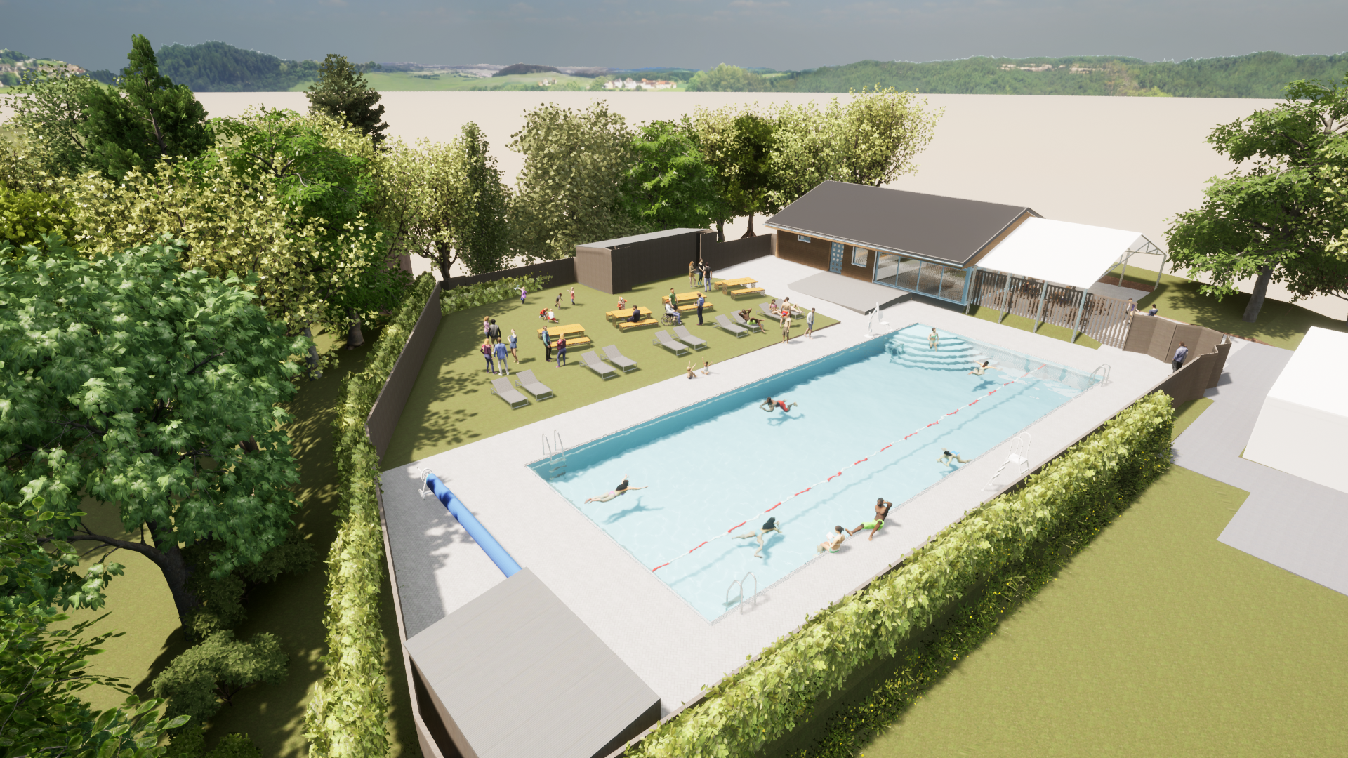 New pool render
